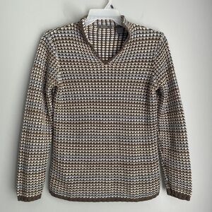 Vintage Liz Claiborne Knit Sweater Women's Size M Rainbow Bobble Popcorn Knit